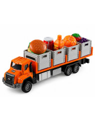 Ciężarówka Transportowa Z Produktami Spożywczymi Pomarańczowa 1:55
