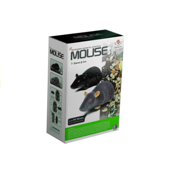 Mysz Zdalnie Sterowana Pilotem R/C Na Kółkach Duża Czarna