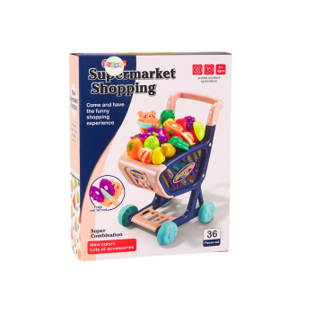 Wózek Sklepowy Dla Dzieci Warzywa Do Krojenia Granatowy