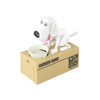 Skarbonka Pies Zjadający Monety Pieniądze Biały