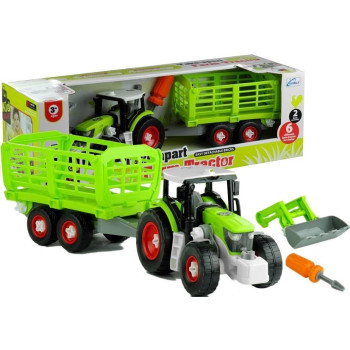 Rozkręcany Traktor z Otwierana Przyczepą 43 cm