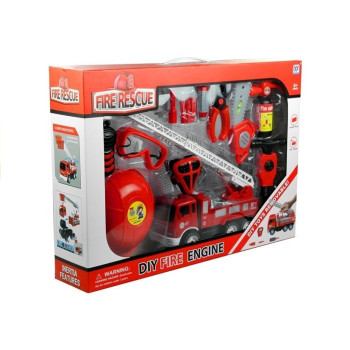 Zestaw Strażaka Wóz Hełm Gaśnica Piła 14 Elementów