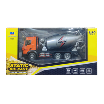 Betoniarka Pojazd Budowlany Metalowa Huina Pomarańczowa 1:50