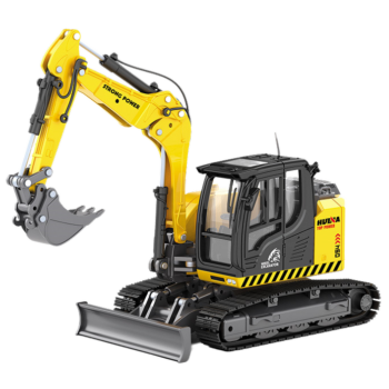 Koparka Gąsienicowa Ze Spychaczem Metalowa Huina Żółta 1:50