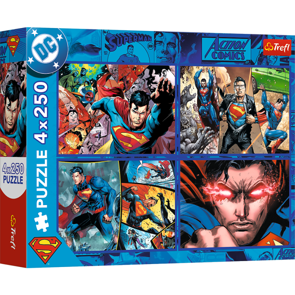 Puzzle - 4x250 - Odwaga Supermana - Warner Superman Trefl 13340