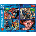 Puzzle - 4x250 - Odwaga Supermana - Warner Superman Trefl 13340