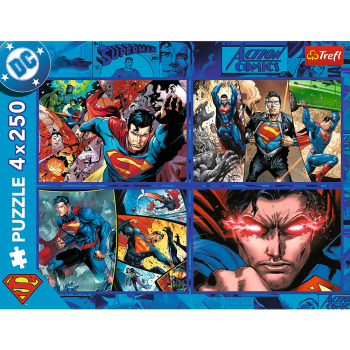 Puzzle - 4x250 - Odwaga Supermana - Warner Superman Trefl 13340