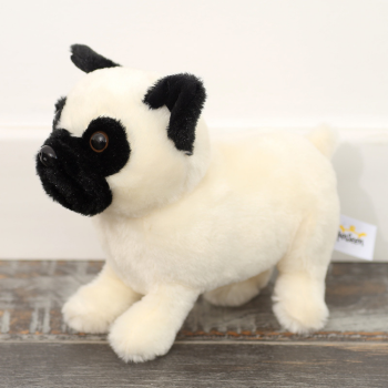 Pluszowa Maskotka Przytulanka Pies Mops Biały 19cm