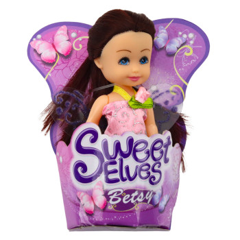 Mini Laleczka Wróżka Elf Niebieska Fioletowa Różowa Mix 11,5cm