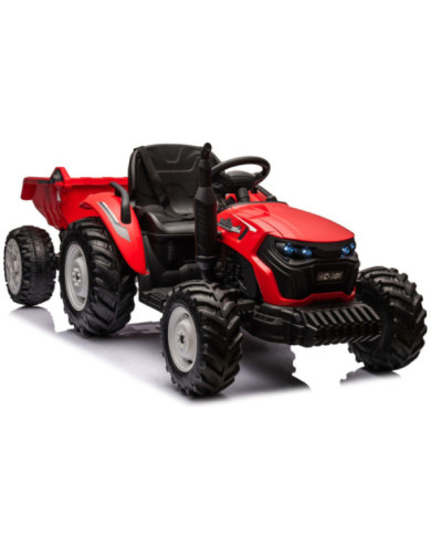 Traktor Na Akumulator HC-306 Czerwony Z Przyczepą 24V