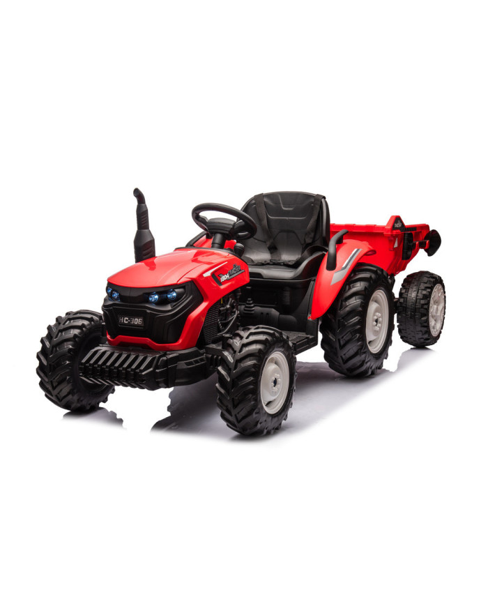Traktor Na Akumulator HC-306 Czerwony Z Przyczepą 24V