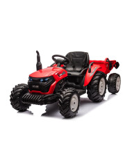 Traktor Na Akumulator HC-306 Czerwony Z Przyczepą 24V