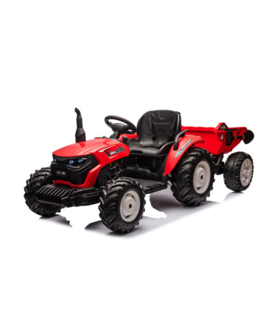 Traktor Na Akumulator HC-306 Czerwony Z Przyczepą 24V