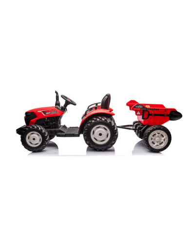 Traktor Na Akumulator HC-306 Czerwony Z Przyczepą 24V