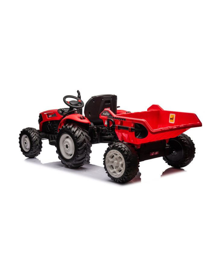 Traktor Na Akumulator HC-306 Czerwony Z Przyczepą 24V