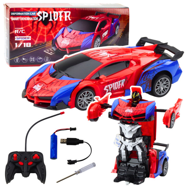 Samochód Robot Spider Pająk Zdalnie Sterowany 2w1 Światła Dźwięki