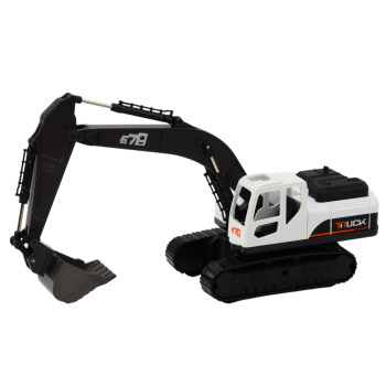 Koparka Gąsienicowa Metalowa Łyżka Ruchome Przeguby Obrót 360° Biała