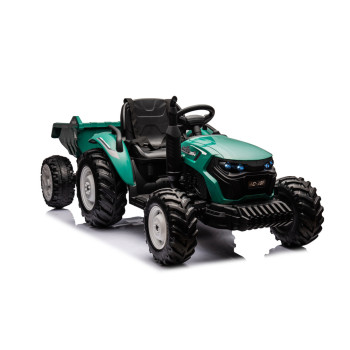 Traktor Na Akumulator HC-306 Z Przyczepą Ciemno Zielony 24V