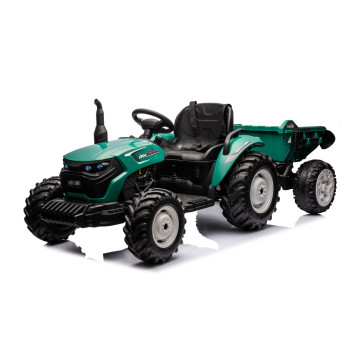 Traktor Na Akumulator HC-306 Z Przyczepą Ciemno Zielony 24V