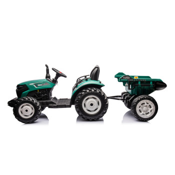 Traktor Na Akumulator HC-306 Z Przyczepą Ciemno Zielony 24V