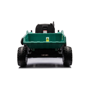Traktor Na Akumulator HC-306 Z Przyczepą Ciemno Zielony 24V