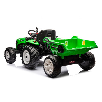 Traktor Na Akumulator HC-306 Z Przyczepą Jasno Zielony 24V