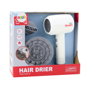 Suszarka Do Włosów Zabawkowa Dwie Końcówki Dźwięk Biała