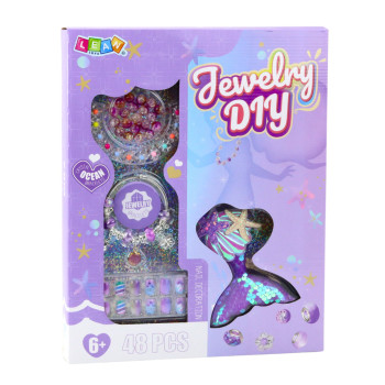 Zestaw Piękności Biżuteria Bransoletka Koraliki Spinka Syreni Ogon 48el