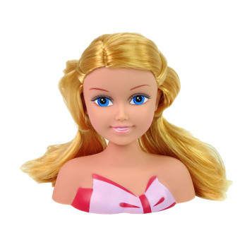 Głowa Lalki Akcesoria Koraliki Spinki Kolorowe Pasemka