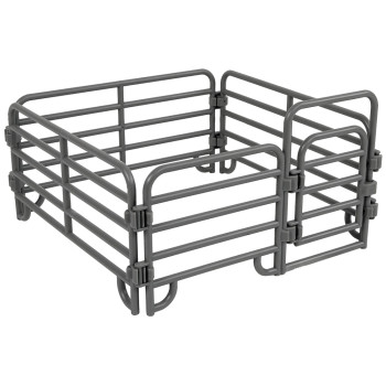 Zestaw Figurek Cztery Osiołki Rolnik Ogrodzenie Szary