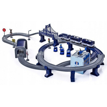 Zestaw Miasteczko Policja Pociąg Niebieski 203 km/h