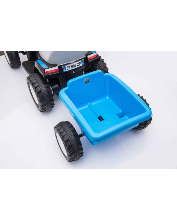 Traktor Na Akumulator z Przyczepą A009 Niebieski