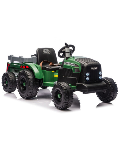 Traktor Na Akumulator CH9959B Z Przyczepą Ciemno Zielony 24V