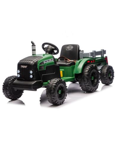 Traktor Na Akumulator CH9959B Z Przyczepą Ciemno Zielony 24V