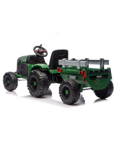Traktor Na Akumulator CH9959B Z Przyczepą Ciemno Zielony 24V