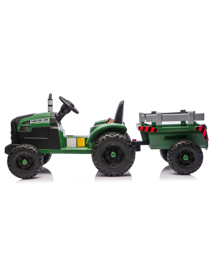 Traktor Na Akumulator CH9959B Z Przyczepą Ciemno Zielony 24V
