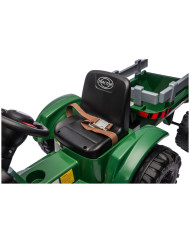 Traktor Na Akumulator CH9959B Z Przyczepą Ciemno Zielony 24V