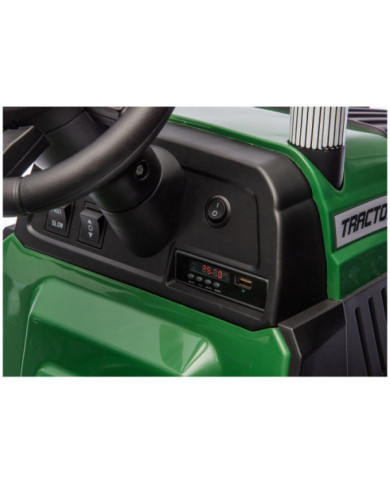 Traktor Na Akumulator CH9959B Z Przyczepą Ciemno Zielony 24V