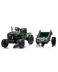 Traktor Na Akumulator CH9959B Z Przyczepą Ciemno Zielony 24V