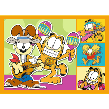 Puzzle 4w1 Garfield Kocha lasanięTrefl 34673