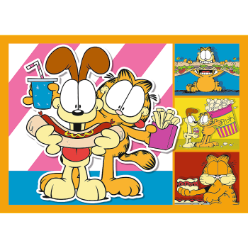 Puzzle 4w1 Garfield Kocha lasanięTrefl 34673