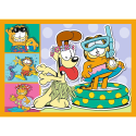 Puzzle 4w1 Garfield Kocha lasanięTrefl 34673