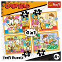 Puzzle 4w1 Garfield Kocha lasanięTrefl 34673