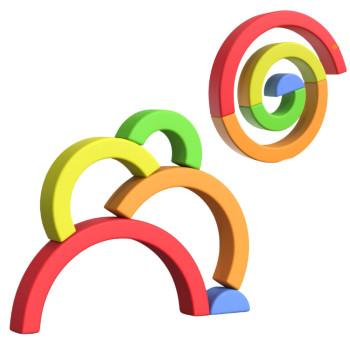 Tęczowa Układanka Dla Malucha Klocki Gumowe Kolorowe 5 szt.