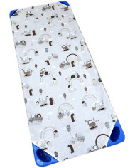 Prześcieradło na leżak do żłobka, przedszkola 60x140 szare koparki