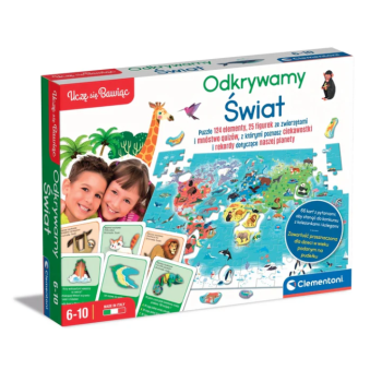 Gra edukacyjna Puzzle Quizy Zwierzęta Odkrywamy Świat Uczę się Bawiąc Język Polski Clementoni 50779