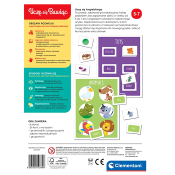 Gra edukacyjna Uczę Się Angielskiego Uczę się Bawiąc Język Polski Clementoni 50769