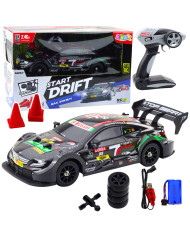 Samochód Wyścigowy Auto Do Driftu RC Czarny Karbon 30km/h 1:16