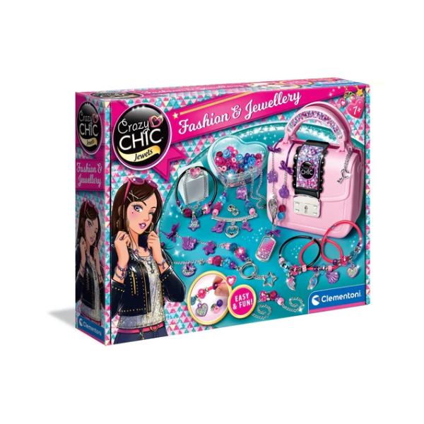 Crazy Chic Zestaw DIY Crazy Torebeczka Koraliki Bransoletki Clementoni 17651
