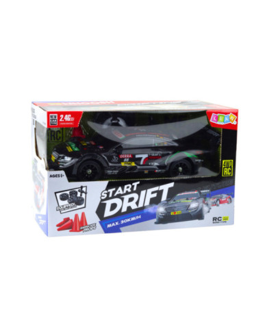Samochód Wyścigowy Auto Do Driftu RC Czarny Karbon 30km/h 1:16